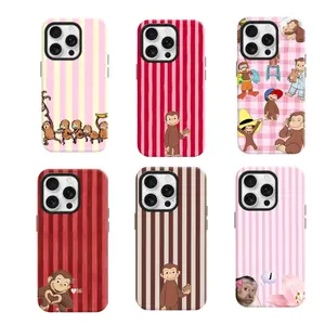 Brother Monkey Meme Phone Case – Cute & Funny Monkey Design Shockproof Hard Cover for iPhone 11 12 13 14 15 16 17 Pro Max Plus Air & Samsung s21 22 23 24 25 26 Edge Plus Utra 2-in-1 Double Layer Drop Protection PBT+TPU
