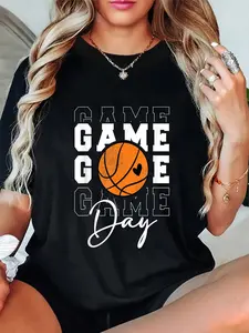 100% Cotton Game Day Basketball Shirt For Youth Boy Girl Basketball Mom T-Shirt