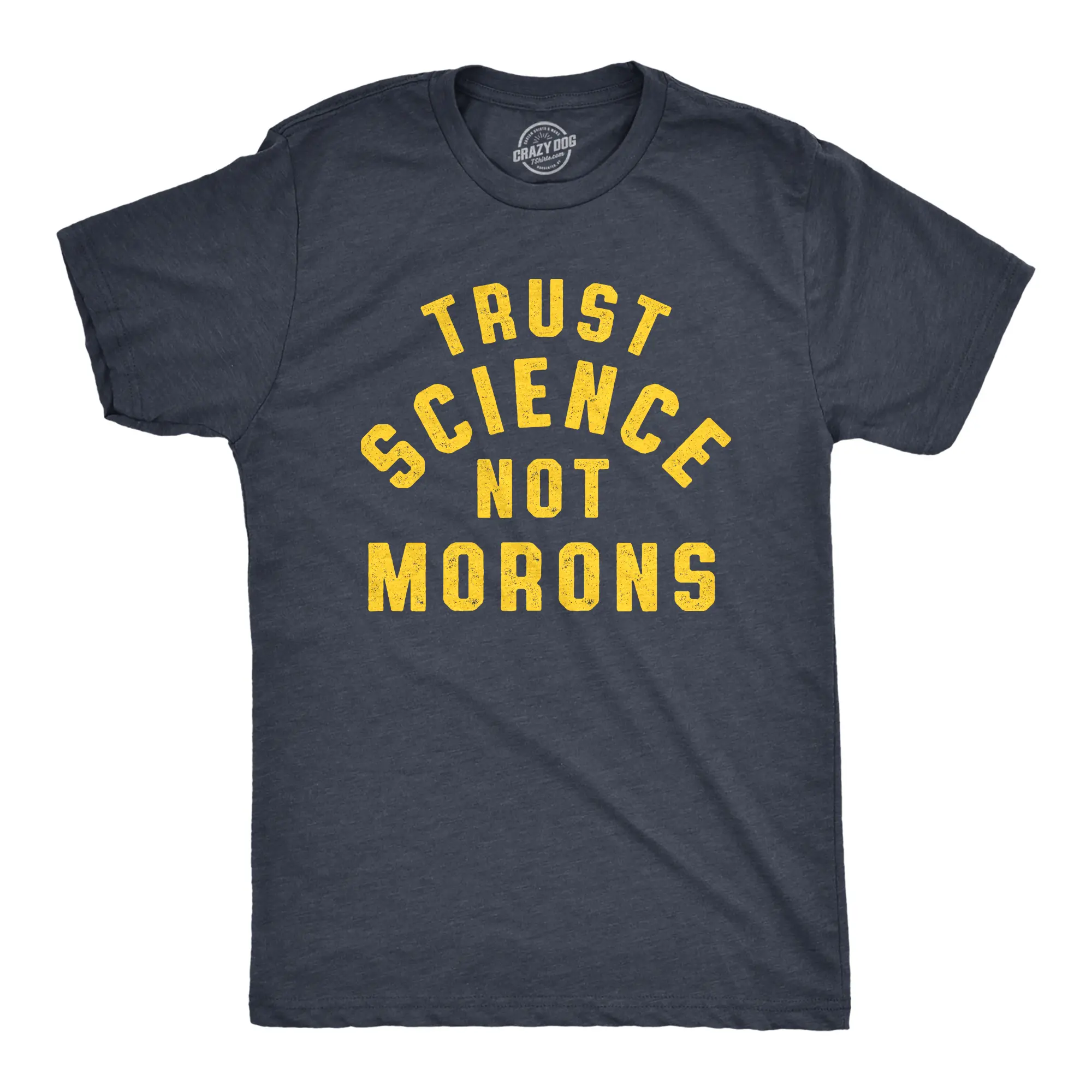 Mens Trust Science Not Morons T Shirt Funny Nerdy Quarantine Graphic Tee Mens Funny T Shirts Cool Vintage Fashion T-Shirt Gift Classic Menswear Funny Science Short Sleeve Novelty Tees for Guys Navy