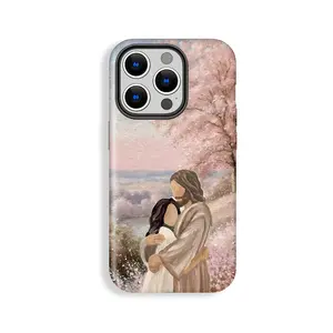 Shockproof Protect Cover - Mobile Phone Accessory with Jesus, Love, Cherry Blossom, Merry Christmas Patterns, Fits iPhone 17 Pro Max, 16 Pro, 15, 14, 13, 12, Smart Phone Accessory for Girls and Boys
