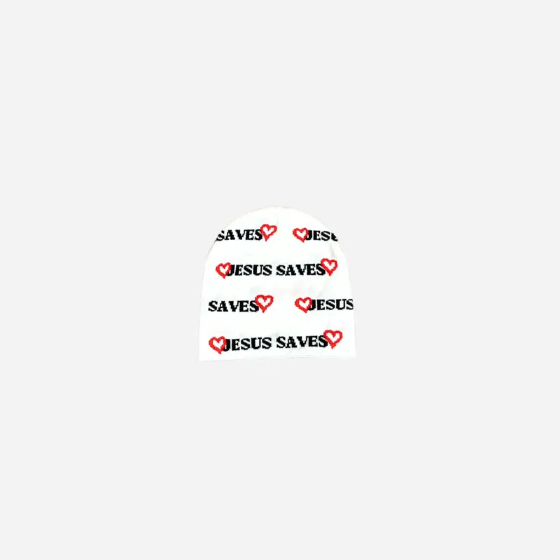 Jesus Saves Heart Pattern Beanie - Design for Casual Wear