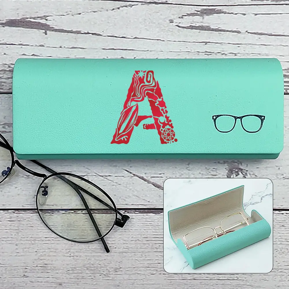 Durable Hard-Shell Eyewear Case Crush Resistant Sunglasses Holder, Personalized Initials Ideal Valentine's Day Gift, Stylish Design for Travel and Daily Use
