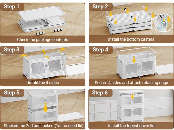 BROVIEW 50Qt-1200Qt Extra Large Storage Bins with Lid, Plastic Stackable Storage Bins with Wheels, Collapsible Closet Organizer and Storage Drawers,Multi-pack 1/3/4/5pack