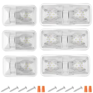 2Pack Led RV Ceiling 1100 Lumen Double Dome Light | RV Interior Lighting Fixture for RV Trailer Camper Truck Van Boat Car