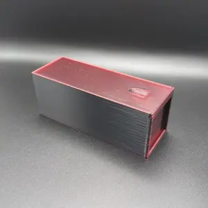3D Printed by Me Square 2x2 Flip Coin Collectible Boxes with Lid, Red & Black Stackable Home Organizer Storage Bin, Collectible Box