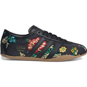 Adidas Tokyo Black Floral Embroidery Women's Sneakers JR1494 Trainers Ballet Dance Fashion Running Walking Shoes Sports Athletic Casual Closed Footwear