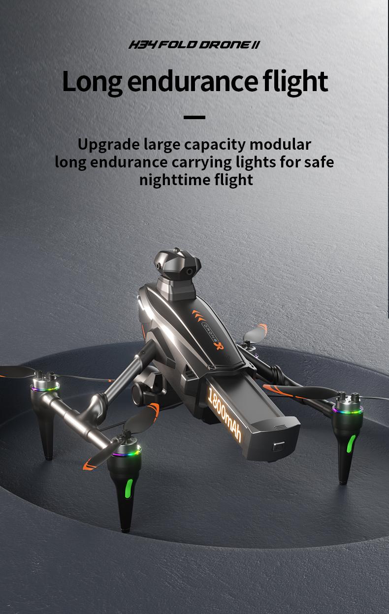 4K HD Camera Device for Adults Beginners, 4-Way 360° Obstacle Avoidance Brushless Motor, Electric Dual Lens, Foldable RC Flying Camera with 13 Mins Flight Time, Portable Aerial Photography Gear