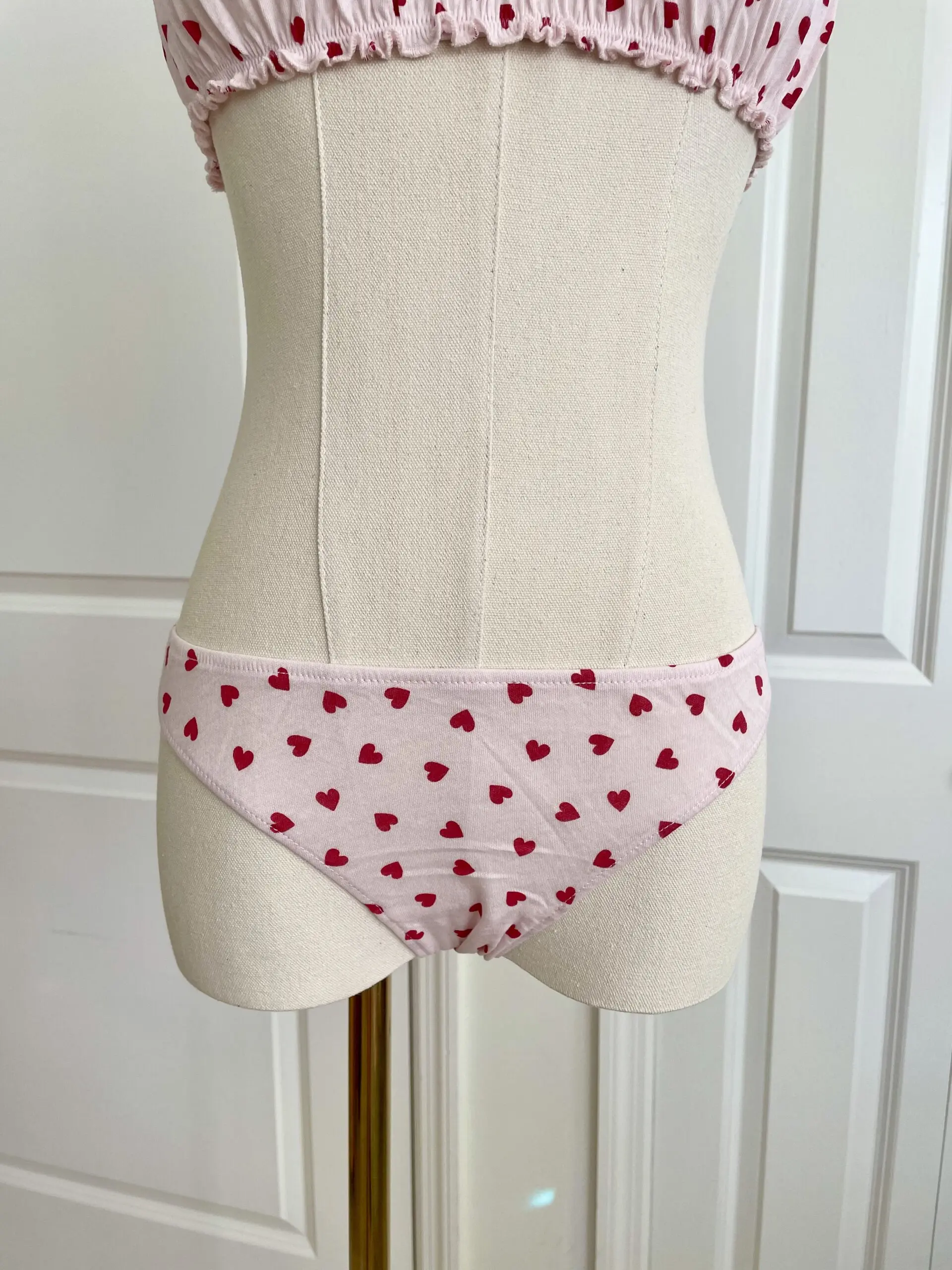 Only Hearts Organic Cotton French Bikini - Pink Hearts