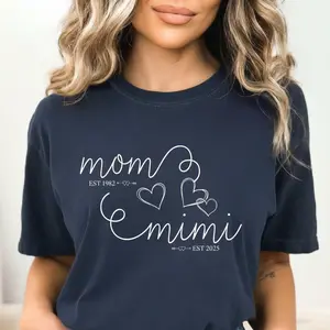 Mom Mimi Shirt, Custom Est. Mimi Shirt, Mimi Birthday Gift for New Mimi, Mothers Day Gift for Mimi Shirt, New Mama Gift