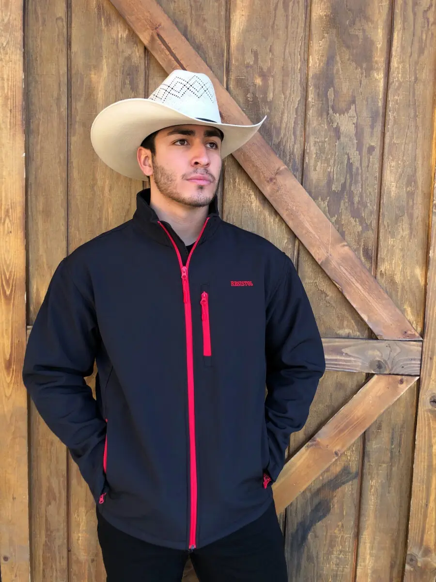 RESISTOL – Men’s Soft Shell Marketing Jacket ( Black / Red )
