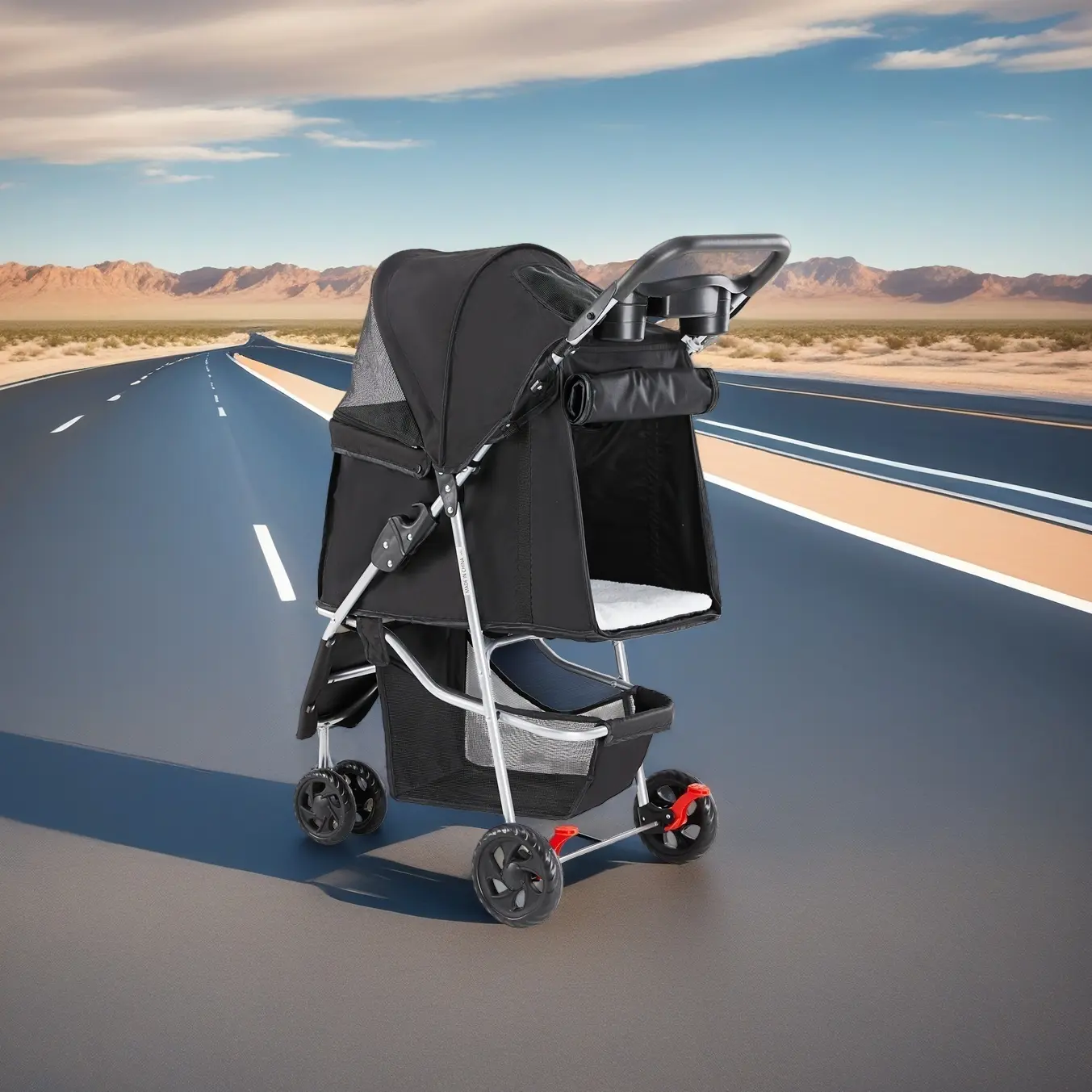 Pet Stroller,3-in-1 Folding Dog Stroller,Multifunction Dog Cat Jogger Stroller,3 Wheel Foldable Pet Stroller with Detachable Carrier Storage Basket&Storage Bag for Medium Small Dogs Cats Dog Stroller for Large Medium Dogs & Cats with Reversible Handle, Fo