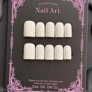 10 PC Y2K Style Short Square Nails, Pearl Glossy Finish, Moisturizing Luxe French Design, Unique Decorations, Perfect for Daily Wear or Parties, Ideal Birthday Gift