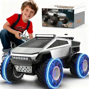 Cyber Truck Model RC Pickup Truck Toy Car 1:12 Scale Monster Truck with Lights & Sounds 4WD All-Terrain for Kids Ages 6+ Christmas Birthday Gift