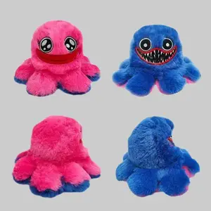 2-in-1 Reversible Octopus Plush Huggy Wuggy & Kissy Missy Poppy Playtime Stuffed Toy for Kids Fans