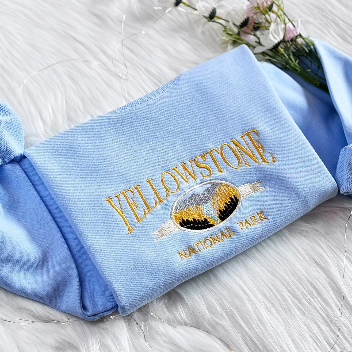 Yellowstone National Park Embroidered Sweatshirt |  Grand Canyon Embroidered Hoodie | Montana Sweater | Crew Neck Sweatshirt CO