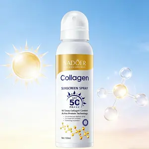 Summer vibes. Collagen sunscreen spray, SPF 50+, moisturizing glow setting spray, contains niacinamide, hyaluronic acid, Centella asiatica, etc.