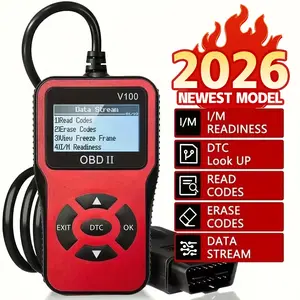 2026 OBDII V100 Scanner - Universal Car Code Reader with Full OBDII Modes, Battery Test & Live Data Stream, Automotive Diagnostic Tool for Check Engine Light, Compatible with All 1996+ OBDII Vehicles
