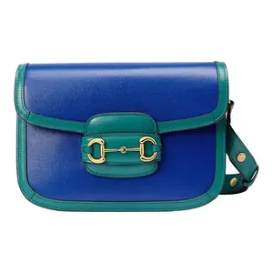 Pre-owned GUCCI LEATHER Crossbody Bags Horsebit 1955 Vintage Gold Buckle Shoulder Crossbody Bag