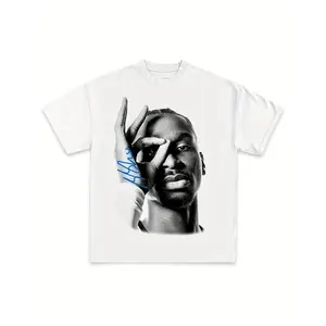 Vintage Rapper Portrait T-Shirt | Black & White Hip Hop Graphic Tee | Signature Style Streetwear | Rap Fan Gift Idea | TikTok Viral Top