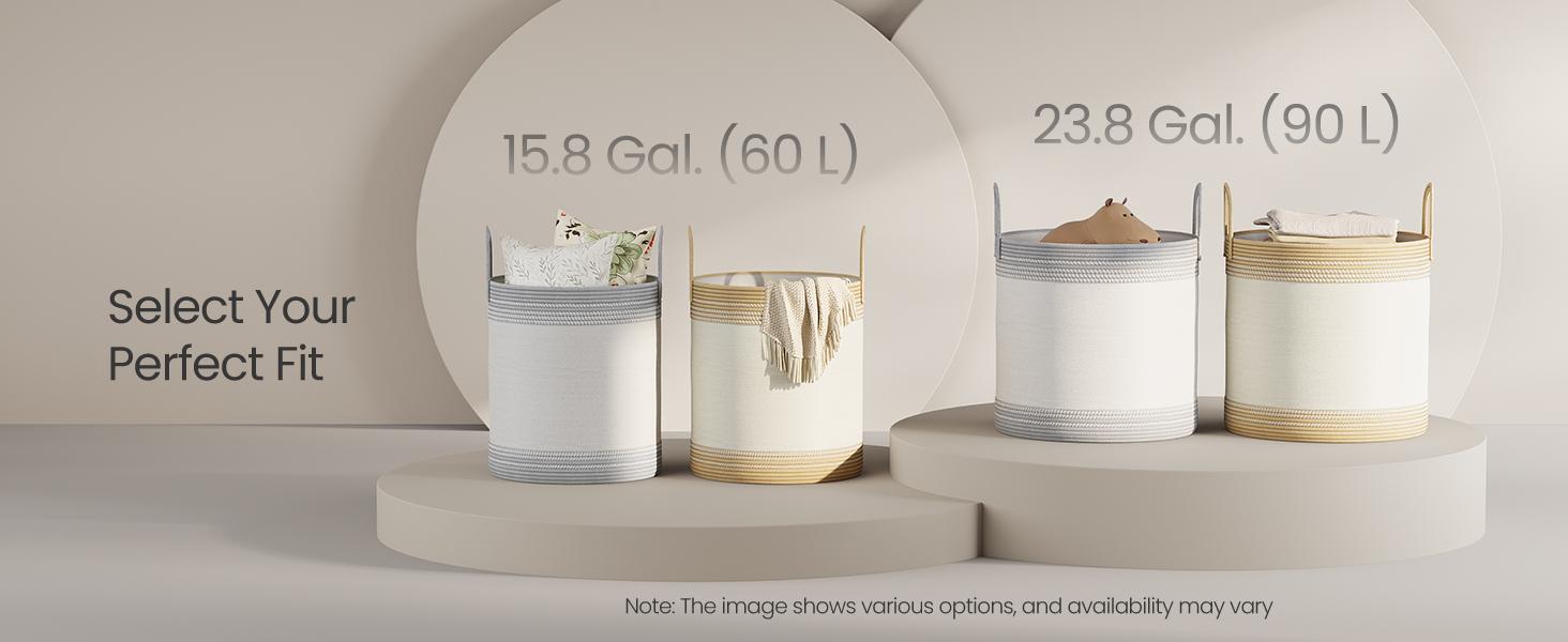 SONGMICS Laundry Hamper, Cotton Rope Laundry Basket with Handles, for Clothing, Living Room, Bedroom, 15.8 Gallons, 16.1 x 16.1 x 18.1 Inches
