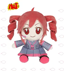 3D Twin Tail Anime Plush 8.6" Pink Twin Drill Hair Stuffed Doll Cute Collectible Soft Plushie Gift for Boys and Girl Diy Toy