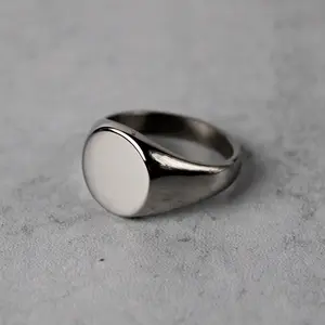 Silver Circle Signet Ring