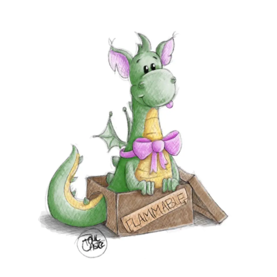 Castle Illustration Matte Paper Art Print - 5x5/7x7/10x10 Sizes, Adorable Humor Lovers' Wall Hanging, Home Decor with Wall Hook - Note: Contents May Be Flammable