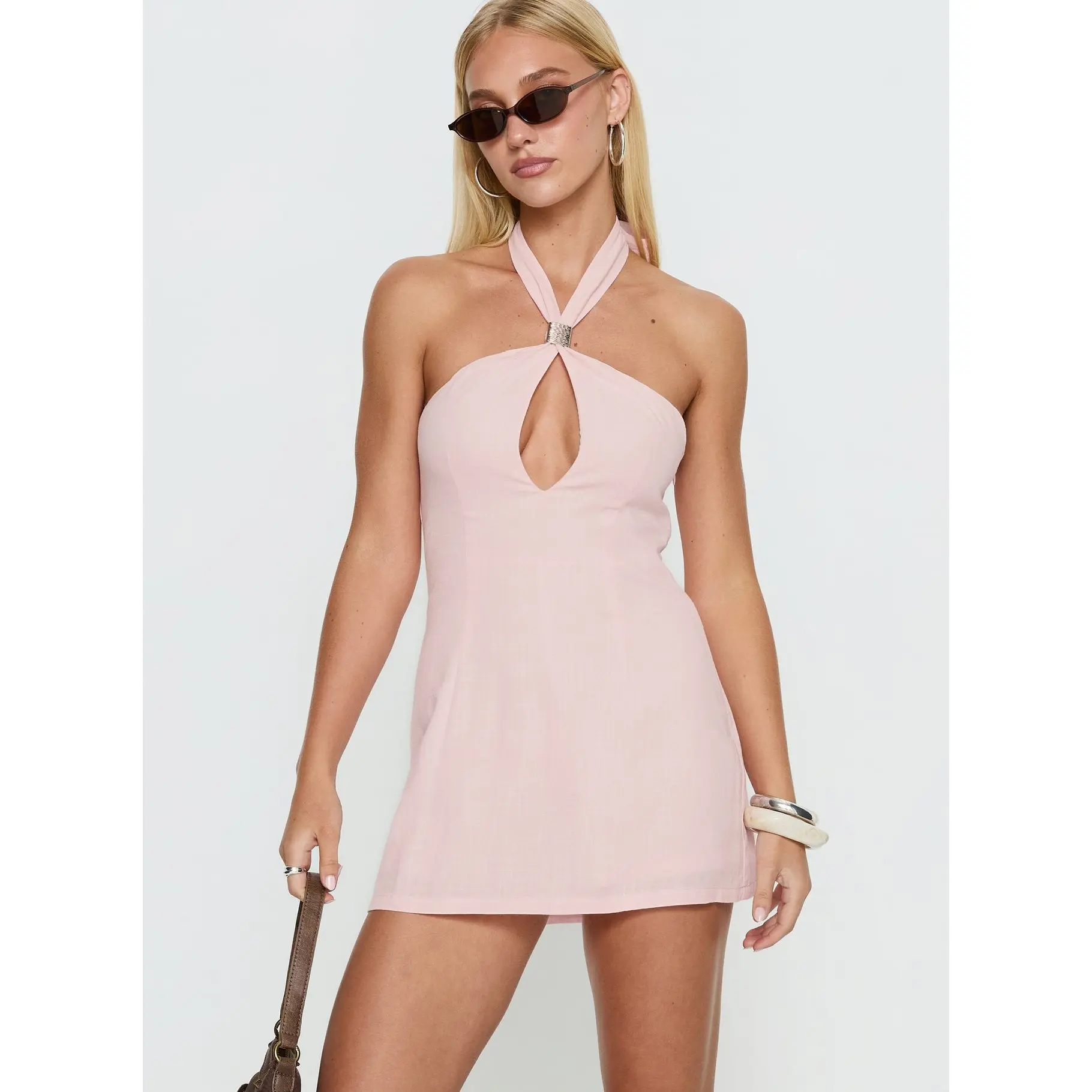 Midnight Rush Tie Detail Playsuit Pink