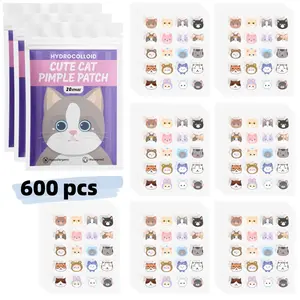 600pcs Acne Patches, Hydrocolloid Blemish Stickers, Cute Cat Design, Cover Acne and Imperfections, Facial Skin Spot Stickers