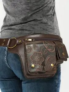 Vintage Outdoor Sports Bag, Adjustable Crossbody Waist Pack, Motorcycle Style Waist Belt, Fashionable and Practical Accessory