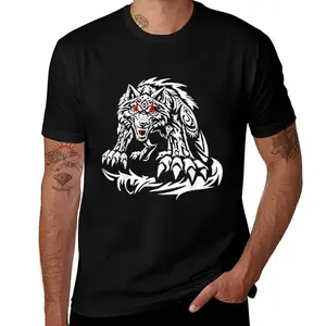 Black Jacob Fatu Wolf Mens T Shirts Cotton Short Sleeve T-Shirt Crew Neck Tees Casual Shirt