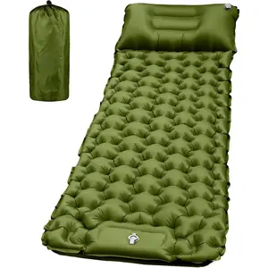 Sleeping Pad for Camping- Ultralight Inflatable Sleeping Mat with Built-in Foot Pump & Pillow, Upgraded Compact Camping Air Mattress for Tent, Backpacking, Hiking