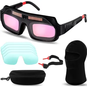 1 Set Solar Auto Darkening Welding Goggles Welder Glasses Mask Helmet with Replacement Lenses