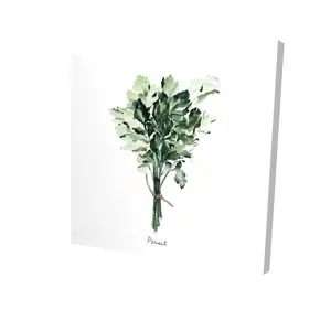 212 MAIN White Gastronomy Unframed Wall Art Poster - 24x24 in, High-Def Minimalist Tied Parsley Bundles Photo, Modern Home Decor, Decorative Artwork, Ideal Home Supplies Gift