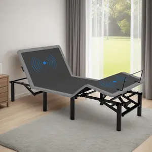 Adjustable Bed Frame with Massage Head & Foot Incline Twin XL Size Wireless Remote, two types of USB ports: Type-A and Type-C, LED Night Light, 4 Height-Adjustable Legs Easy assembly bed frame queen bed frame