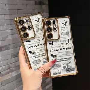 Fashionable New Fourth Wings Phone Case Compatible with for samsung for galaxy S25 S24 S23 S22 S21 FE Ultra Plus 4G 147G, Shockproof Transparent Soft Back Cover