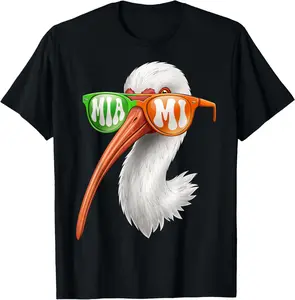 Vintage American White Ibis with Sunglasses for Men Women T-Shirt