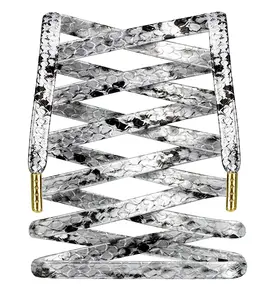 Flat Synthetic Python Leather Shoelaces