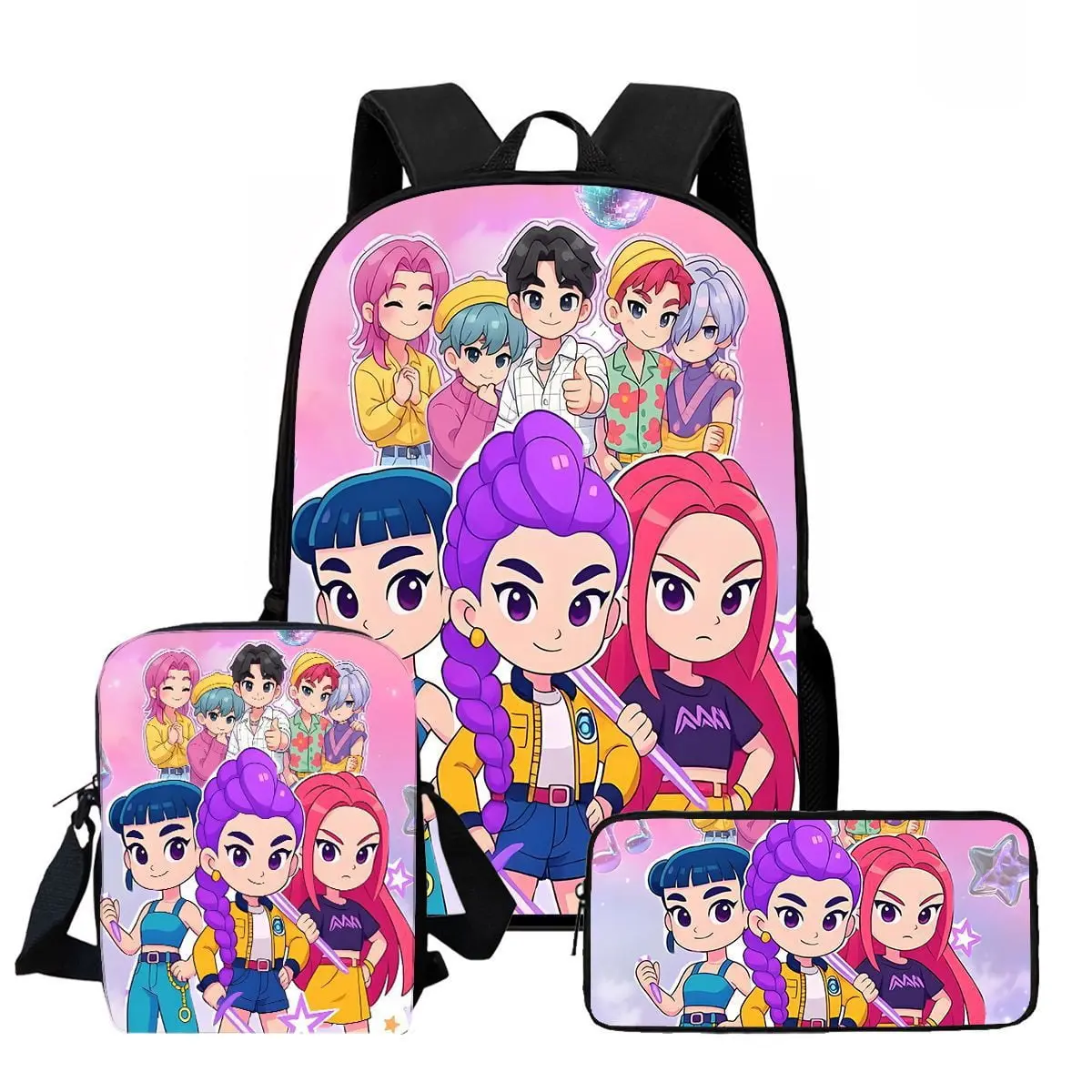 New cartoon anime cool 3D printed large-capacity backpack, lightweight and durable, suitable for casual students, campus, and outdoor sports