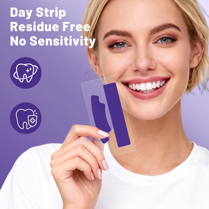 Woadee Whitening Strips, Purple Colour-Correcting Teeth Brightening Strips, Gentle Stain Removal & Whitening Care