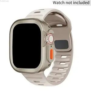 Silicone Apple Watch Band with Protective TPU Case (1 Set), Sport Strap and Cover Compatible with Series 9, 8, 7, SE, 6, 5, 4, 3, 2, Durable Comfortable Smartwatch Accessories for Everyday Wear