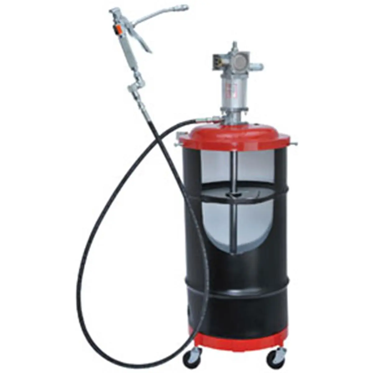 Lincoln Industrial 6917 Heavy-Duty Air-Operated Portable Grease Pump Package - Double-Acting Pump, Flexible Wiper Edge, Quiet Operation, 4-Wheel Band Dolly for Agricultural & Construction Equipment, Agricultural And Construction Equipment
