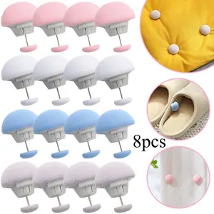 Mushroom Shaped Bed Sheet Grippers Quilt Clip, 8 Counts Non-slip Mushroom Fix Holder, Duvet Cover Blanket Textiles Fix Buckle, Bedsheet Clip, Durable Bedding Accessories, Bed Sheet Straps, Home Decor, Bedding Supplies
