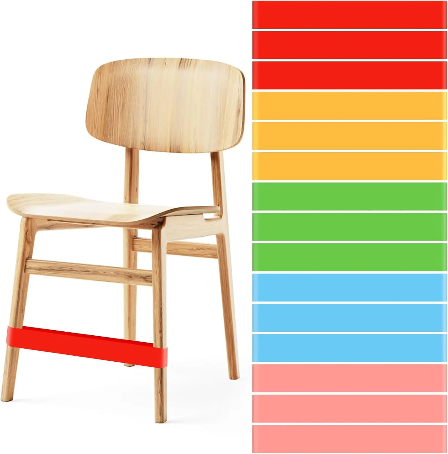 15 Pack Chair Bands for  with Fidgety  Colorful Chair Fidget Bands Desks Stretch Foot Band  Sensory Flexible Bands for Classroom Home