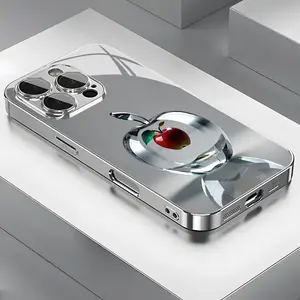 A Crystal Clear, Beautifully Designed Red Apple Pattern Glass Phone Case with Lens Protection, Suitable for Iphone  16 15 14 13 12 11 Promax , Featuring an Attractive And Stunning Appearance.