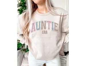 [Sale off up to 50%] Auntie Era Auntie Sweatshirt Gift for Aunts Retro Aunt Sweatshirt Pregnancy Reveal for Aunt Aunt Era Sweatshirt For Cool Aunt