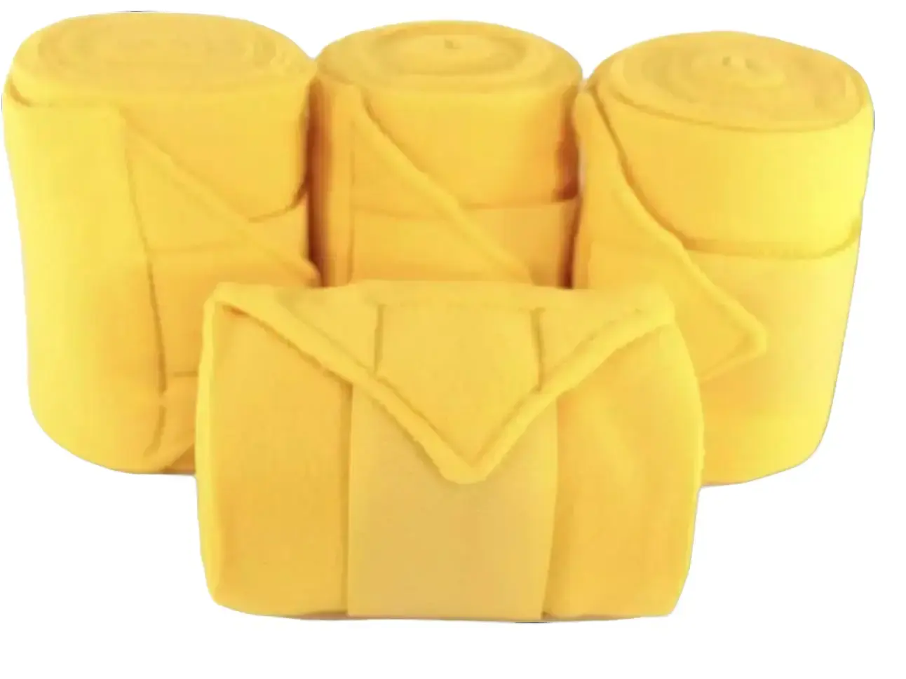 Fleece Horse Polo Wraps Set of 4 Bandages 4" Width 3 Meters Length Yellow Comfortable and Durable
