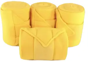 Fleece Horse Polo Wraps Set of 4 Bandages 4" Width 3 Meters Length Yellow Comfortable and Durable