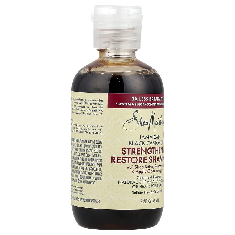 SheaMoisture Jamaican Black Castor Oil, Strengthen & Restore Shampoo, 3.2 fl oz (95 ml)