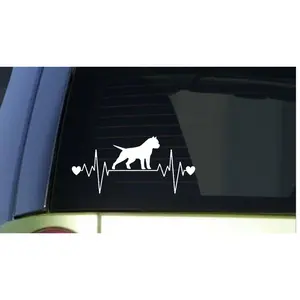 American Bully heartbeat lifeline *I190* 8" wide Sticker decal pitbull pit bull